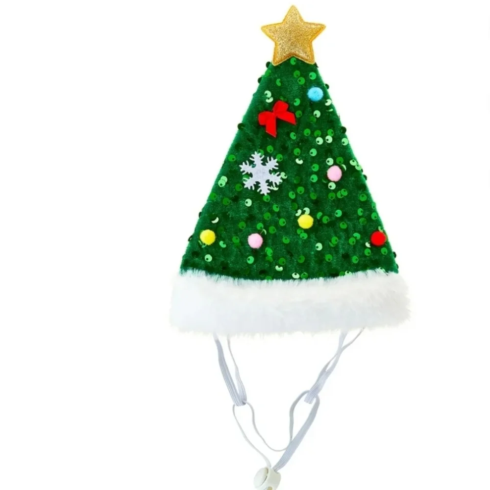 NWT Festive Green Dog Christmas Hat Size M/L Chtistmas Holidays Cat - Picture 2 of 5